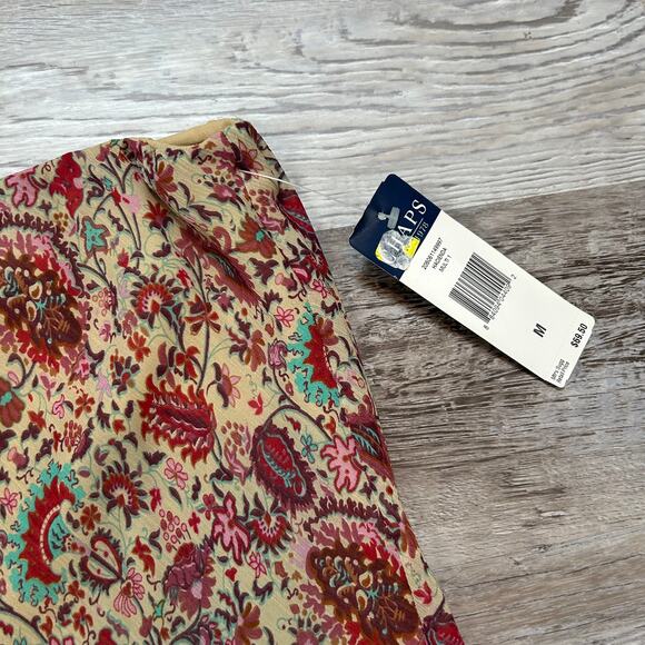 Y2K Ruffle Floral Midi Skirt // Chaps M NWT - Picture 6 of 7